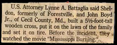 clipping - cross-burning influenced by film Mississippi Burning